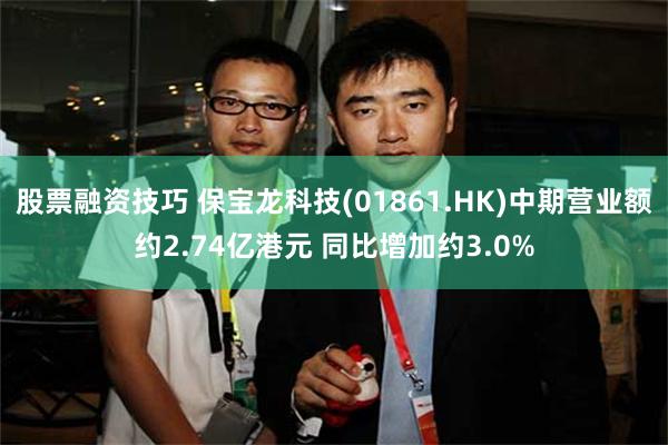 股票融资技巧 保宝龙科技(01861.HK)中期营业额约2.74亿港元 同比增加约3.0%