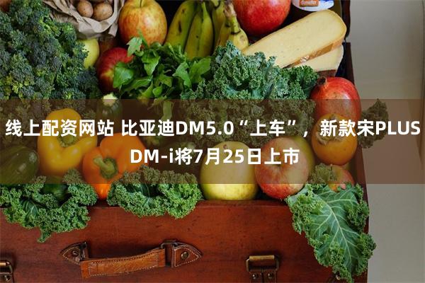 线上配资网站 比亚迪DM5.0“上车”，新款宋PLUS DM-i将7月25日上市